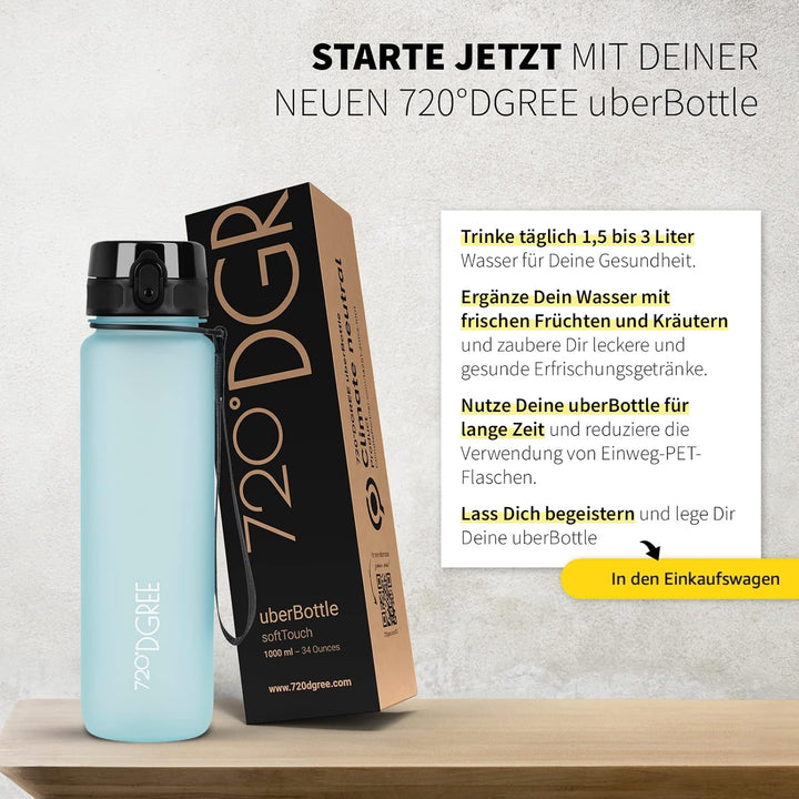 720°DGREE Trinkflasche “uberBottle“ +Sieb - 350ml, 500ml, 650ml, 1000ml, 1,5l, 2l - BPA-Frei - Wasse