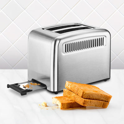 Ufesa Digital Future Toaster Edelstahl mit 2 Scheiben, 950W Leistung, 9 Bräunungsgrad für Brot und B