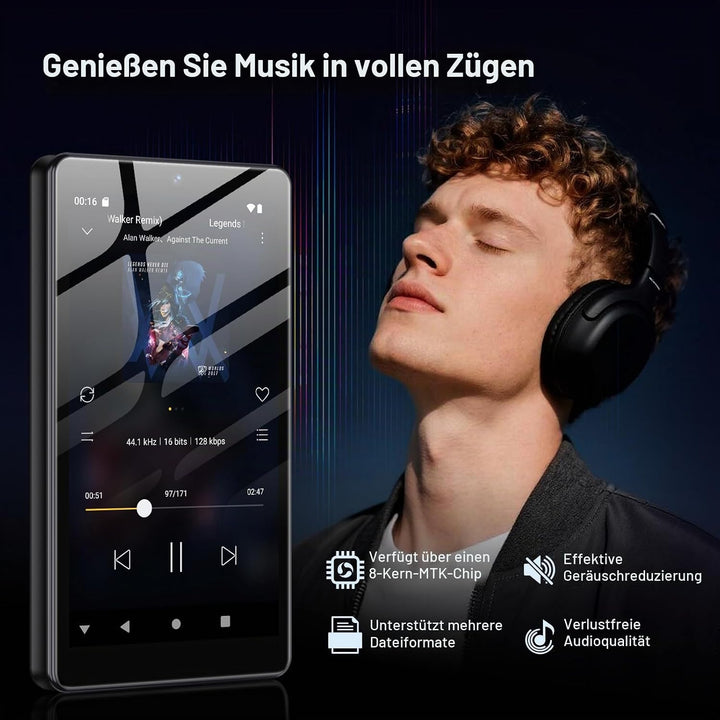 32GB MP3 Player mit Bluetooth und WiFi, Kamera, Oilsky 4,02" HD Android 13 Musikplayer mit Spotify,
