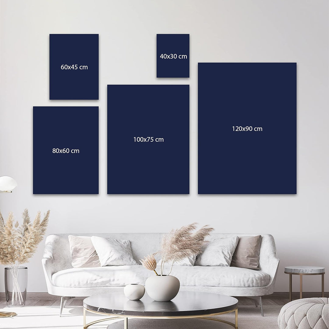 wandmotiv24 Leinwandbild Malerei, 60x45cm, Querformat, Bäume, Wald, Wiese, Deko, Bilder auf Leinwand