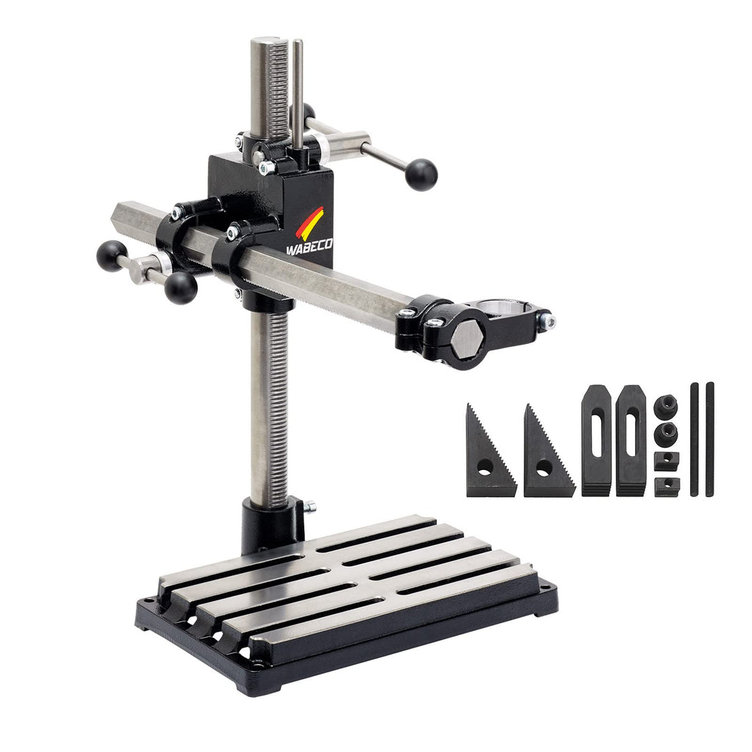 WABECO Bohrständer Fräsständer BF1242 mit Spannpratzen Satz 10-teilig vertikal/horizontal Säule 500