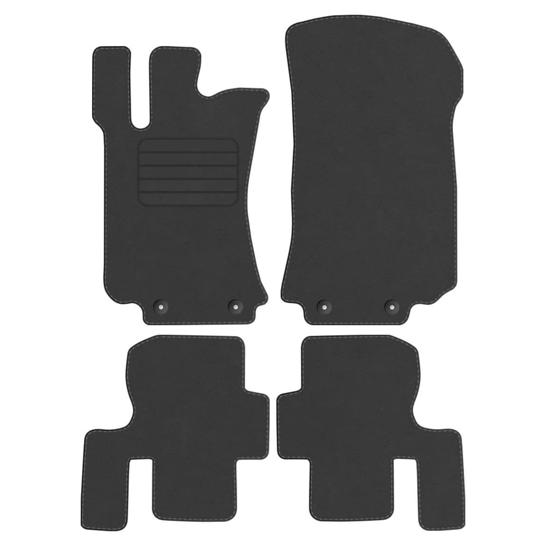 Premium Velourmattenset für Mercedes R-Klasse W251 Bj. 2005 – 2017 PREM ANTHRAZIT runde Befestigunge