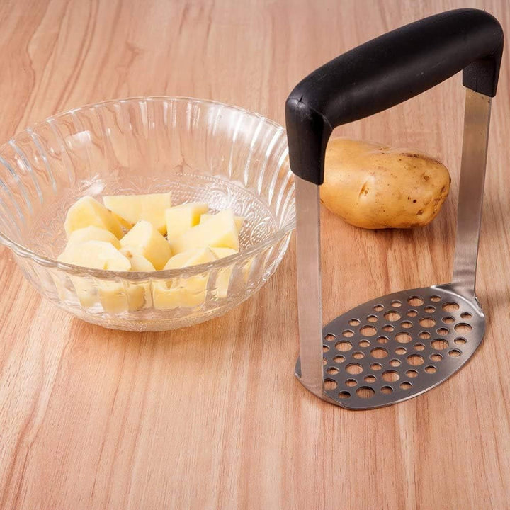 Yolococa Küchenstampfer Kartoffel Stampfer Edelstahl Kartoffelpresse für Gemüse und Früchte