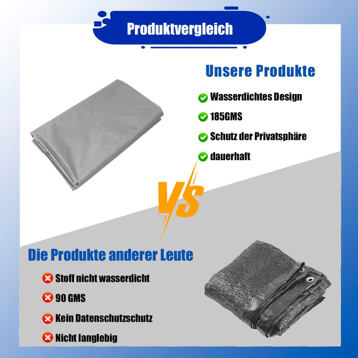 Sonnensegel mit Befestigungsseile, Sonnenschutz Wasserdicht, UV-Schutz Windschutz, Sonnensegel Polye