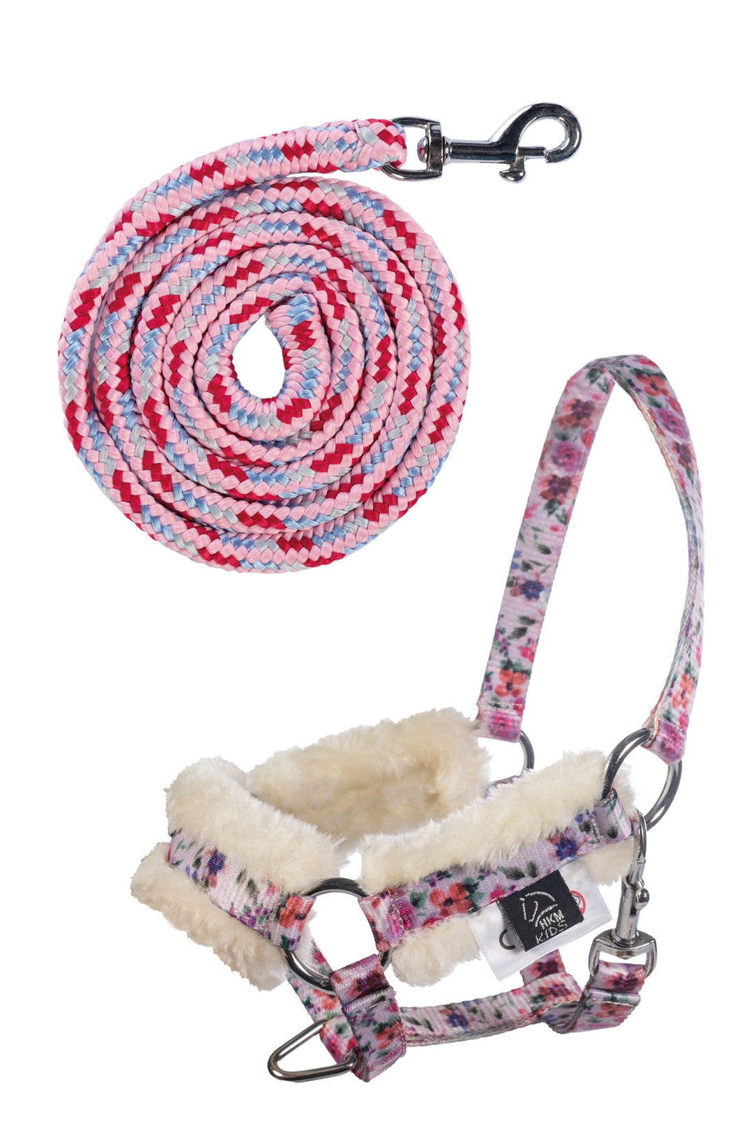 HKM Kinder Hobby Horsing Print Halfter und Strick, Flower, One Size