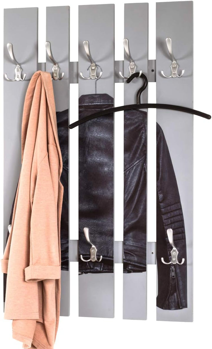 HAKU Möbel Wandgarderobe, Aluminium, Motiv-edelstahloptik, B 65 x T 9 x H 100 cm 65 x 9 x 100, 65 x