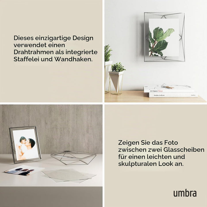 Umbra Prisma 20x25 cm Bilderrahmen - Wand- und Tisch Fotorahmen für Bilder, Kunstdrucke, Illustratio