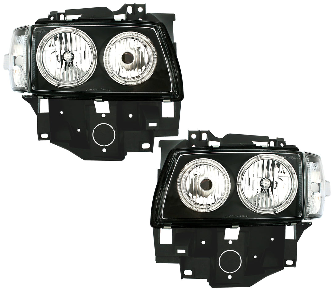 AD Tuning 960418 Angel Eyes Scheinwerfer (4-teilig), Klarglas Schwarz, Blinker