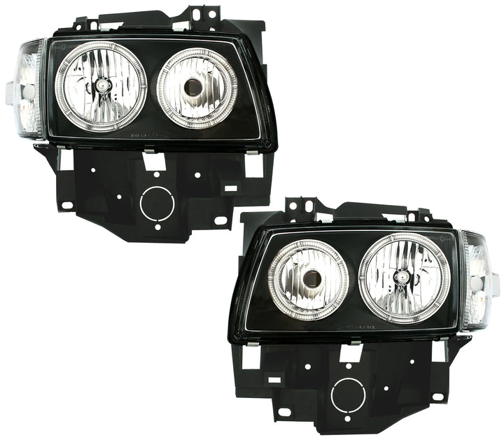 AD Tuning 960418 Angel Eyes Scheinwerfer (4-teilig), Klarglas Schwarz, Blinker