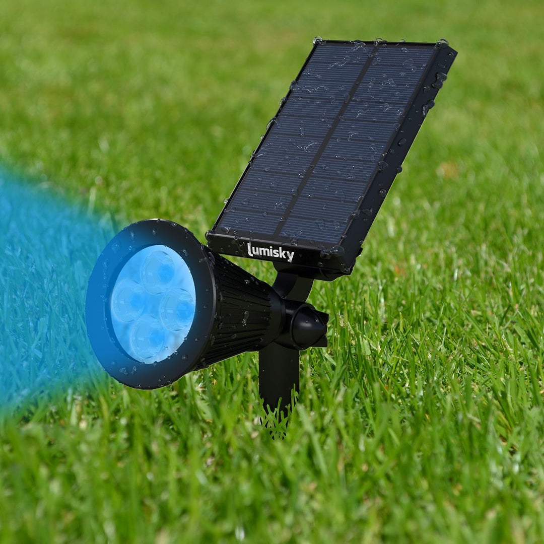 2er Set Solar Strahler 100LM 2x SPIKY C34 2 Stück Rgb, 2 Stück Rgb