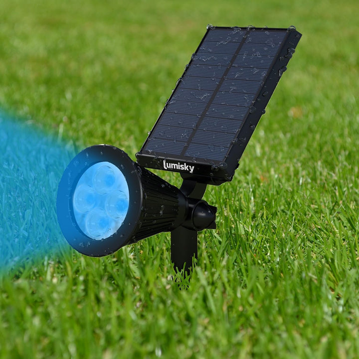 2er Set Solar Strahler 100LM 2x SPIKY C34 2 Stück Rgb, 2 Stück Rgb