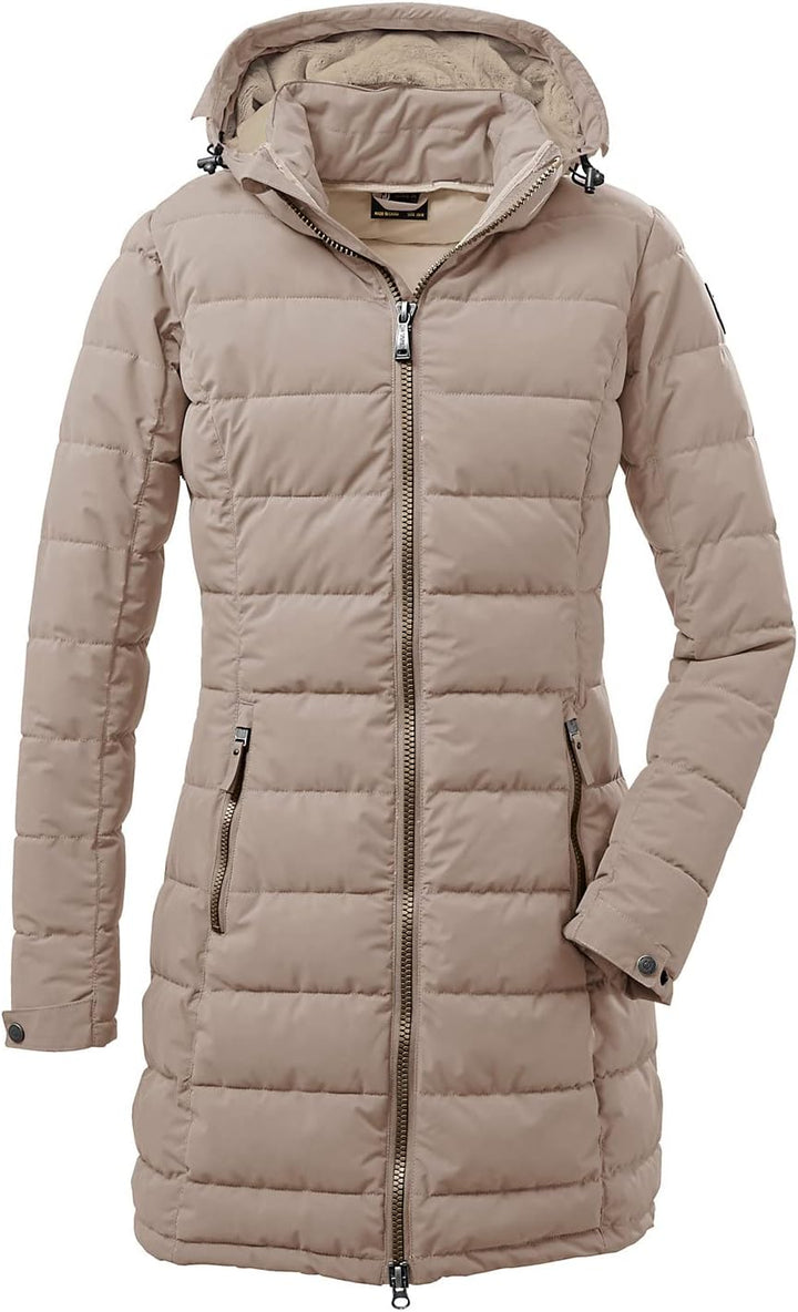 Killtec Damen Gw 13 Wmn Qltd Prk Funktionsparka/Steppparka mit abzippbarer Kapuze 48 hellbeige, 48 h