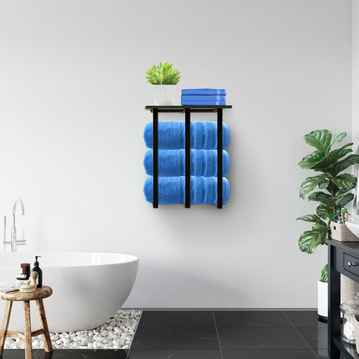 Whimsii Handtuchhalter zur Wandmontage mit Regal, Badezimmer-Handtuchaufbewahrung für gerollte Handt