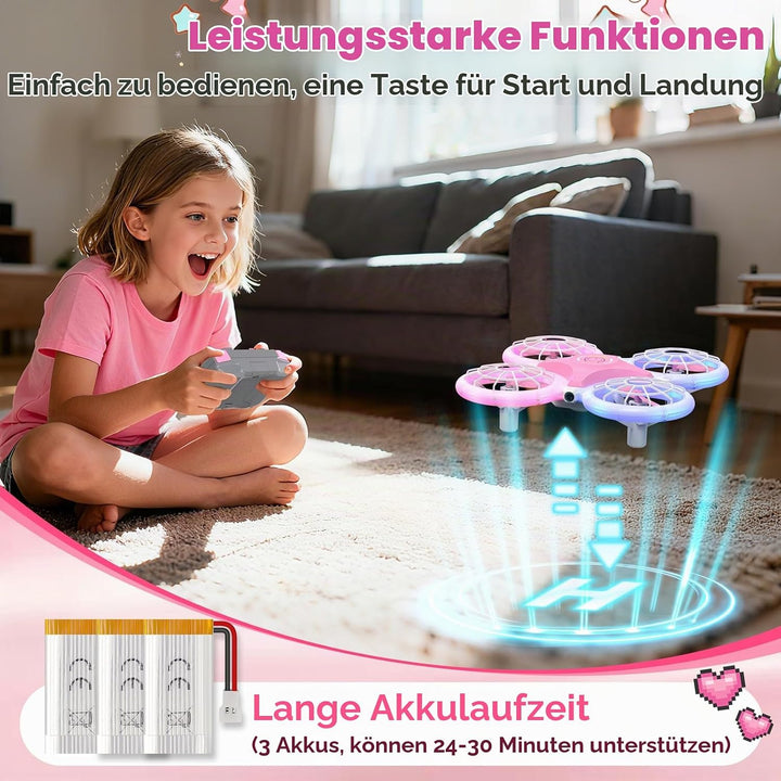 ShinePick Mini-Drohne für Kinder von 6 bis 10 Jahren mit LED-Lichteffekten, Spielzeug für Jungen und