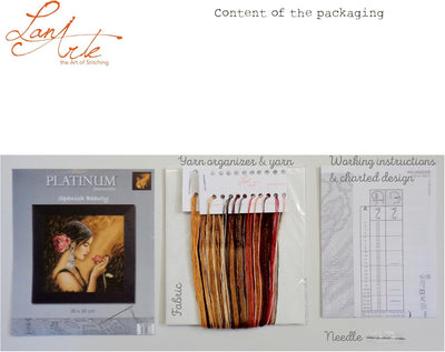 Lanarte Zählmusterpackung Spanische Frau Kreuzstichpackung, Baumwolle, Mehrfarbig, 30 x 30 x 0.3 cm