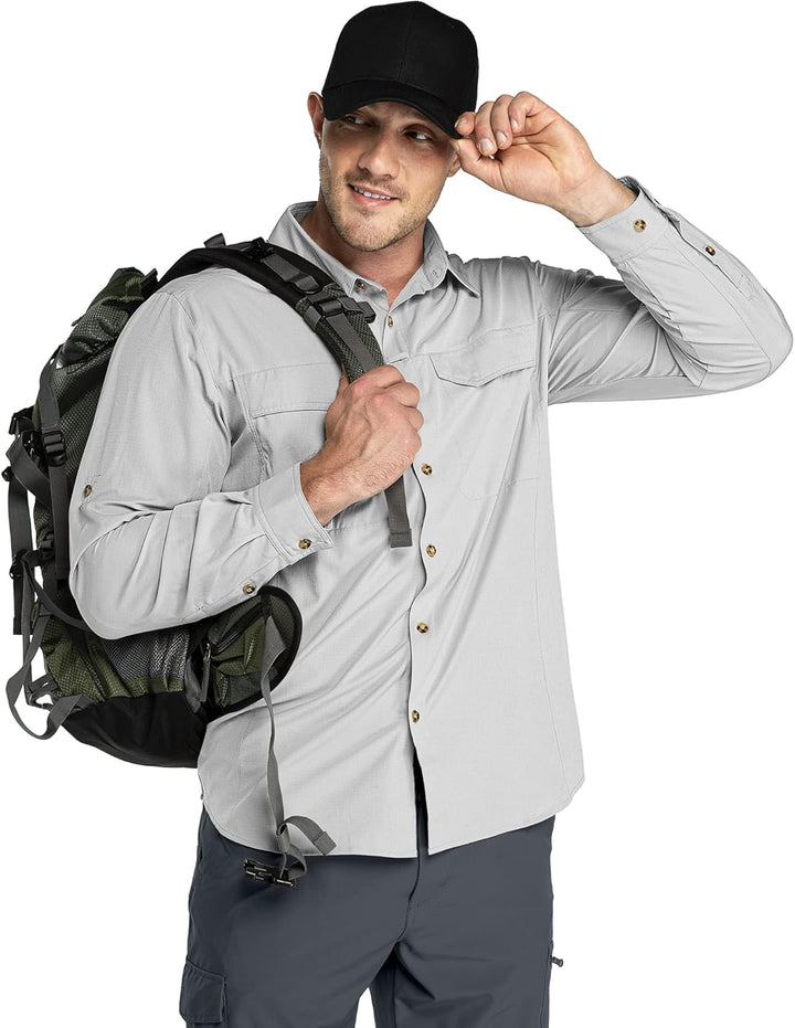 Outdoor Ventures Hemd Herren Freizeithemd Langarm Outdoor Shirt Atmungsaktive Schnell Trocknende Fun