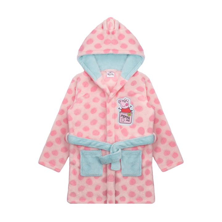 Peppa Pig Mädchen Bademantel Peppa Wutz Morgenmantel Fleece Hausmantel 110 Rosa, 110 Rosa