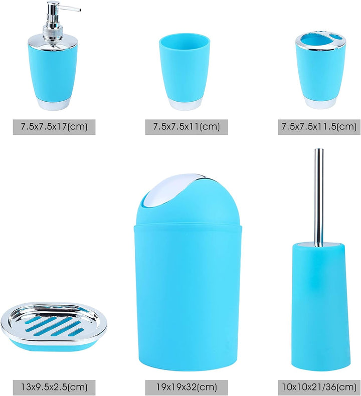Badezimmer Set, 6tlg Badset Badaccessoires Set, Mit Tasse Zahnbürstenhalter Suppenhalter Händedesinf
