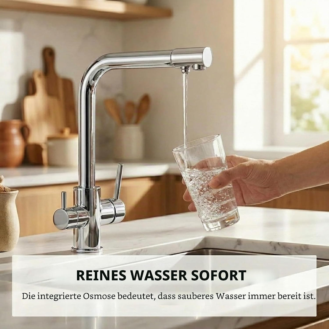 VALAZ 3 Wege Filter Osmose Wasserhahn Küche Chrom | Küchenarmaturen | Wasserhahn Sprudelwasser, Wass