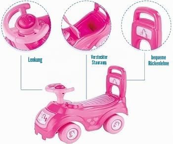 DOLU – 2522 Kinder Einhorn Sit n' Ride Push Along Auto Spielzeug – Pink