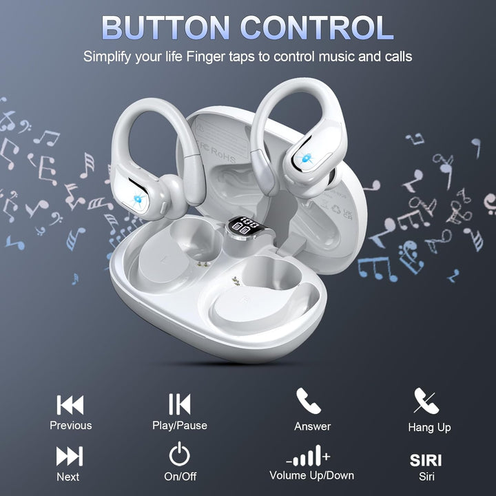 Ltinist Bluetooth Kopfhörer Sport, 75Std Kopfhörer Kabellos Bluetooth 5.4, 3D Stereo, In Ear Kopfhör