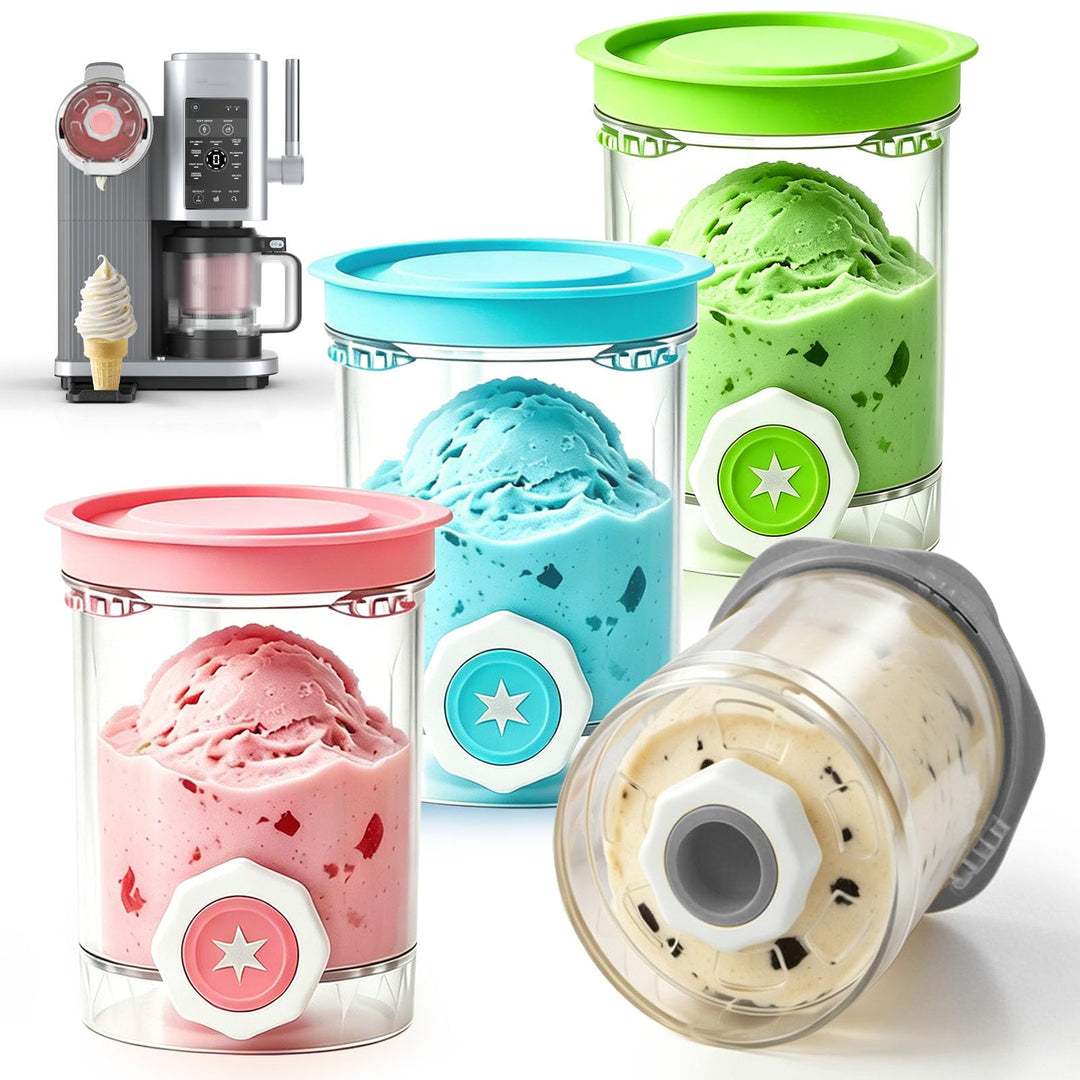 4 Stück Behälter für Ninja CREAMi Swirl NC701EU 480ml | Spülmaschinenfest und BPA-frei Behälter und