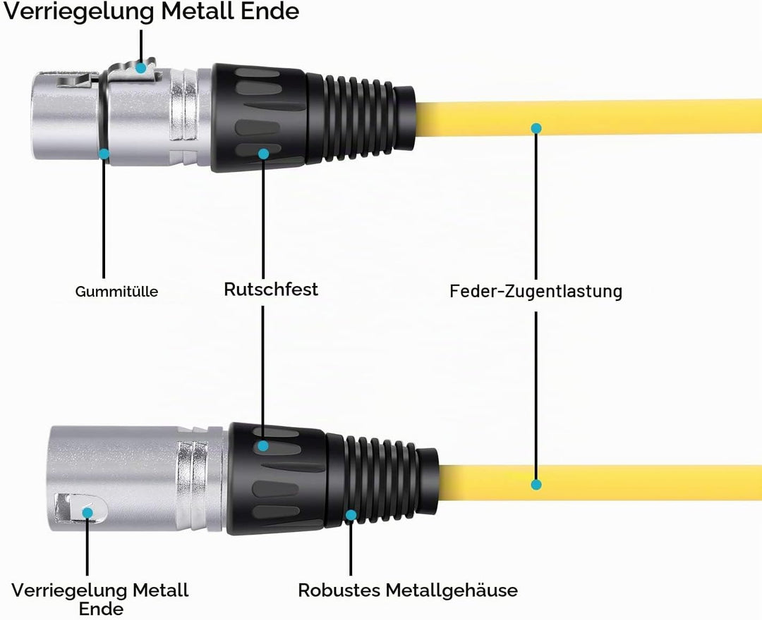 Neewer® 6er Pack 6.5FT / 2M XLR-Stecker auf XLR-Buchse Farbe Mikrofonkabel Gummi versiegelte Verbind