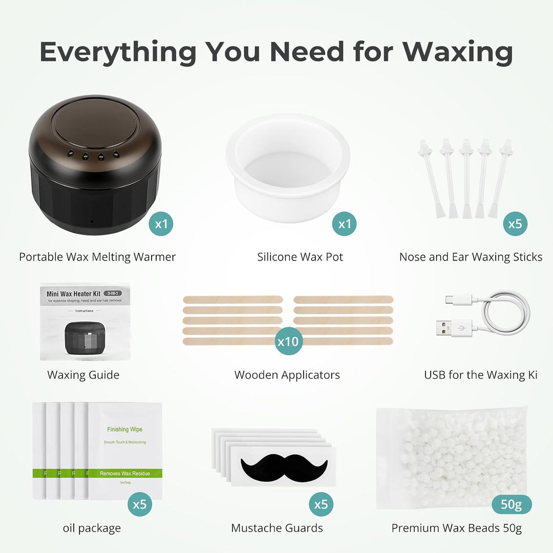 Nasenhaarentferner, Nasenhaar Wachs, Waxing Set für Männer und Frauen, Mini Wax Maschine mit 100g Wa