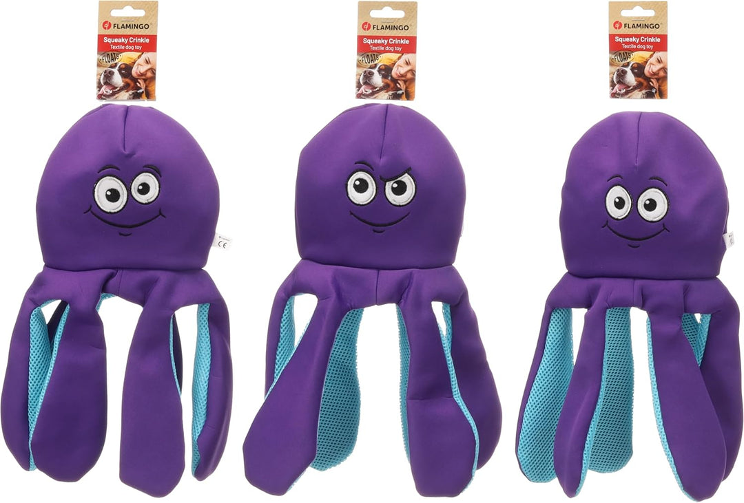 Flamingo Hundespielzeug Franne Oktopus Emoji – Lila – 57 cm | Schwimmfähig, strapazierfähig & unterh