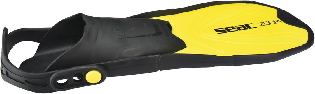 SEAC Zoom Schnorchelflossen mit Gurt verstellbar in 6 Positionen Unisex Erwachsene gelb 32/35, gelb