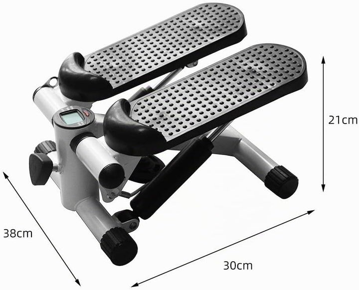 Mini Stepper Fitnessgerät für Zuhause, Hydraulischer Heimtrainer mit Widerstandsbändern &amp; LCD Displa