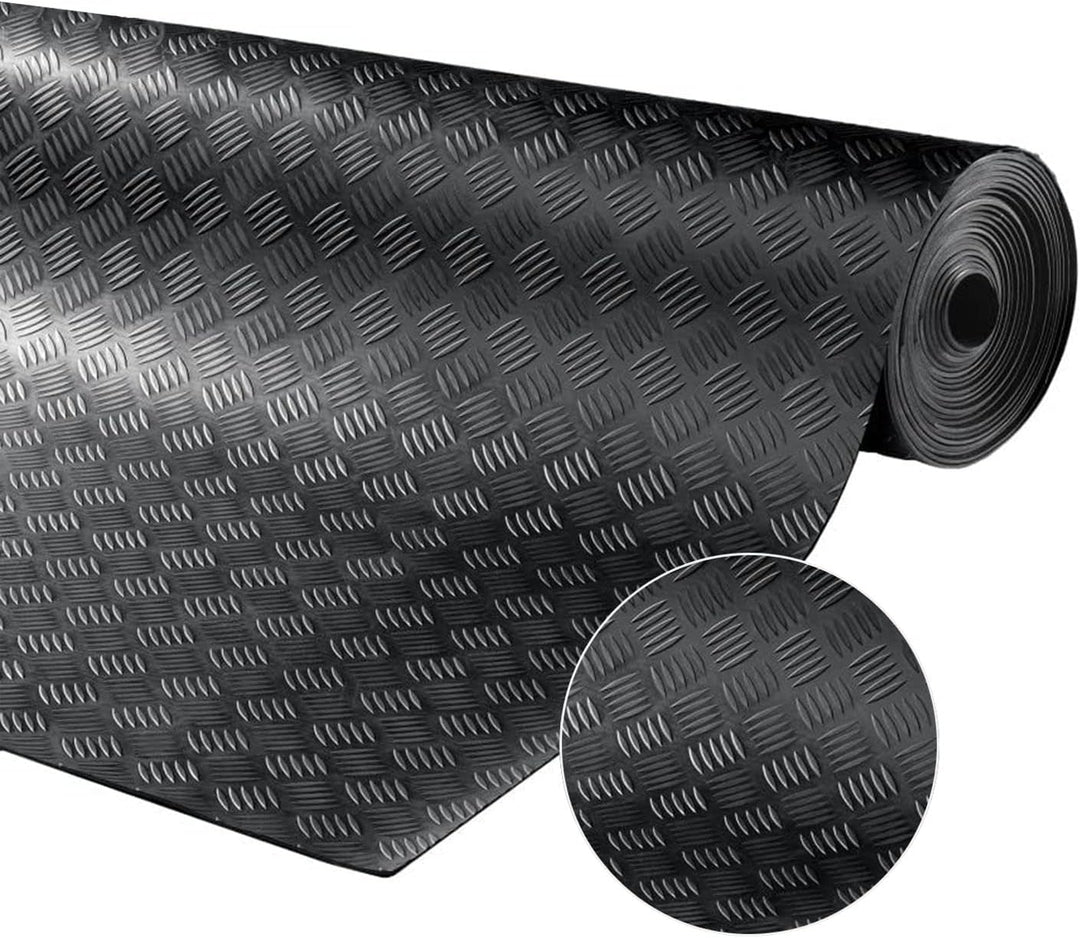 uyoyous Gummimatte Meterware Riffelblechmatte 500 x 100 cm Bodenmatte Schutzmatte 3mm stark Riffelbl
