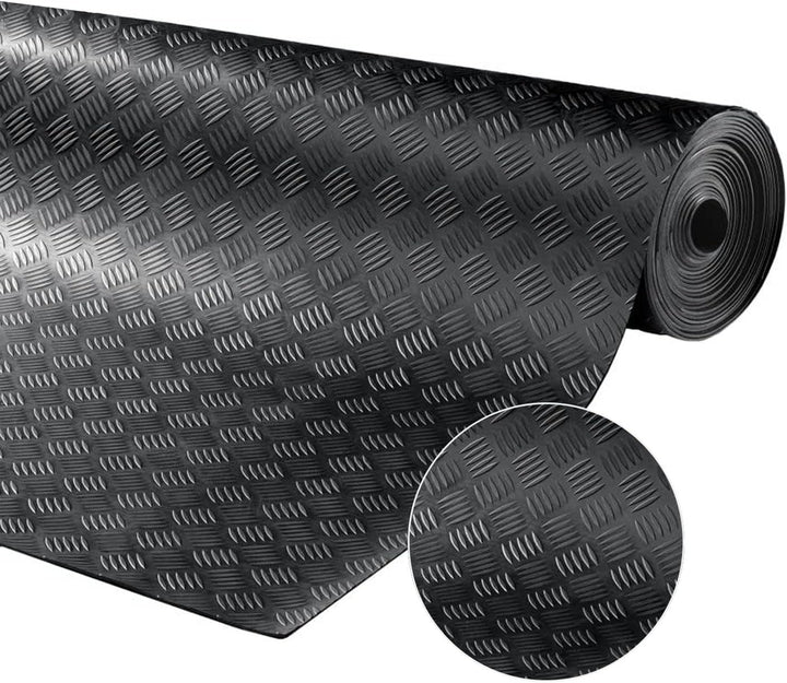 uyoyous Gummimatte Meterware Riffelblechmatte 500 x 100 cm Bodenmatte Schutzmatte 3mm stark Riffelbl