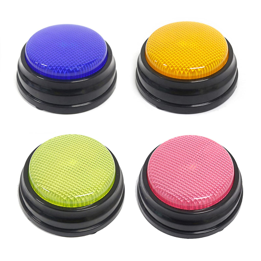 Irishom 4 Stück Buzzer mit Aufnahmefunktion und Licht Sprachaufzeichnung Sound-Taste Interaktives Re