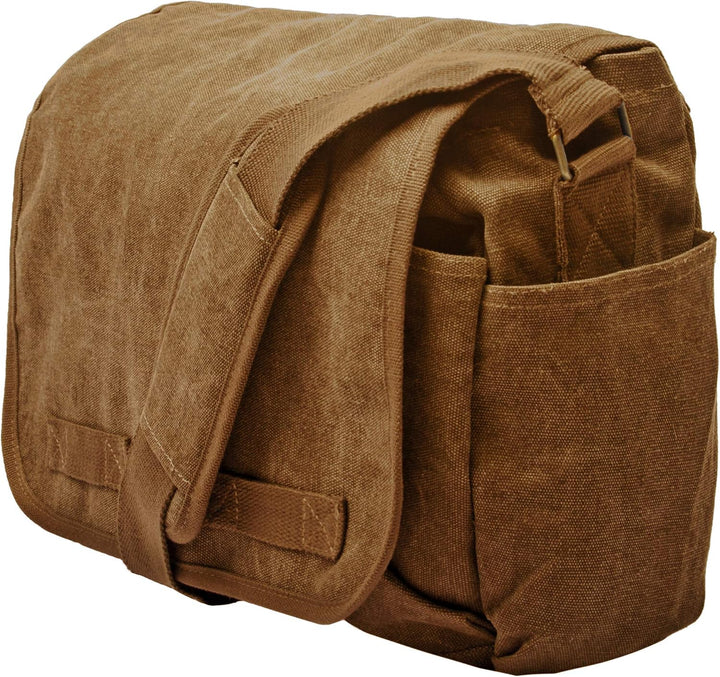Sweetbriar Classic Vintage Messenger Bag - Original Heavyweight Cotton Canvas Shoulder Bag with Upgr
