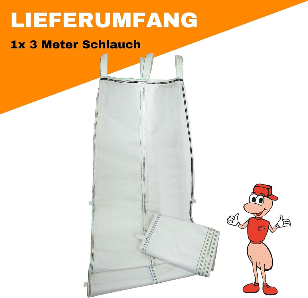3m Schuttschlauch mit jeweils 4 Schlaufen Ersatzschlauch