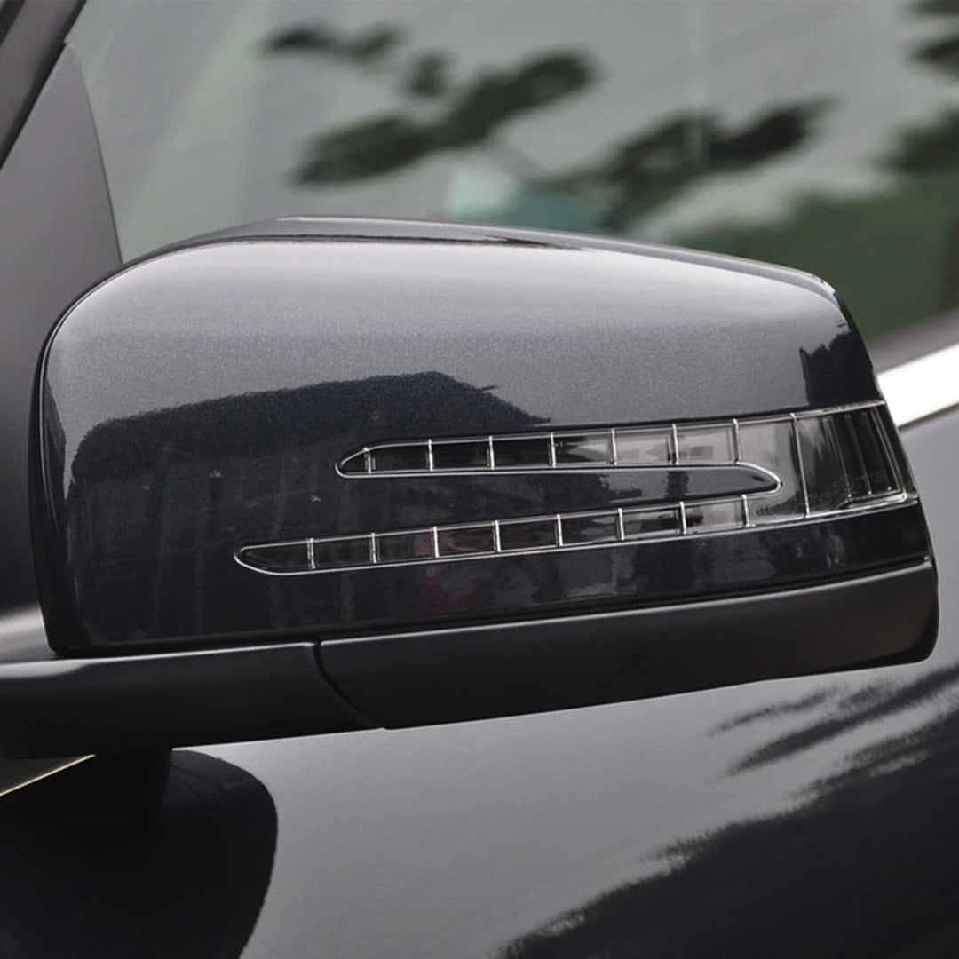 KYYET Seitenspiegel-Abdeckkappe schwarz glänzend für W176 W204 C204 W212 W211 W246 C117, Schwarz glä