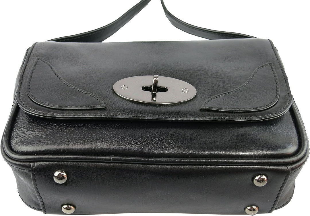 Gräs|chen Fräulein Annika Umhängetasche Leder 25 cm Schwarz, Schwarz