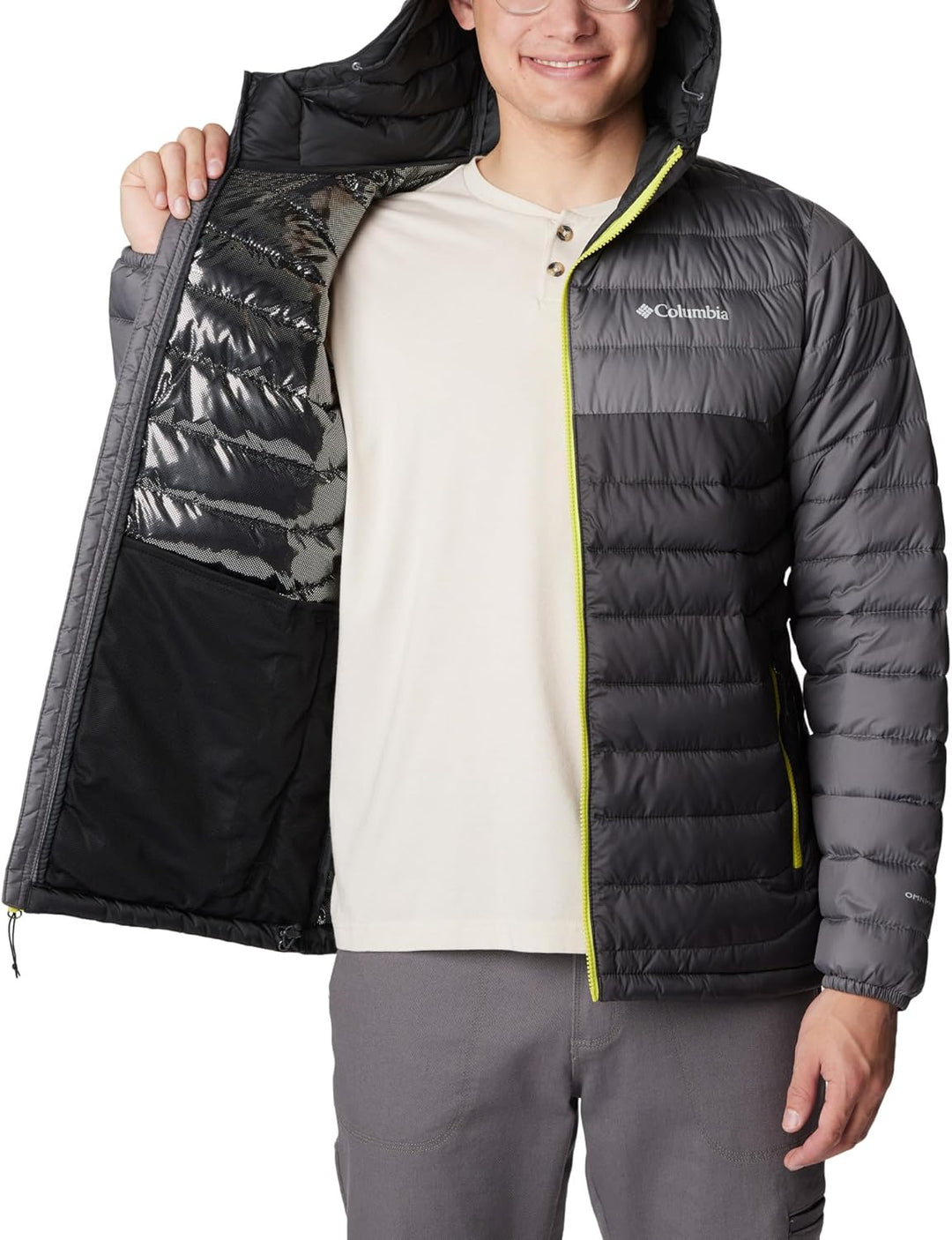 Columbia Herren Powder Lite Kapuzenjacke Shark, City Grey S, Shark, City Grey S
