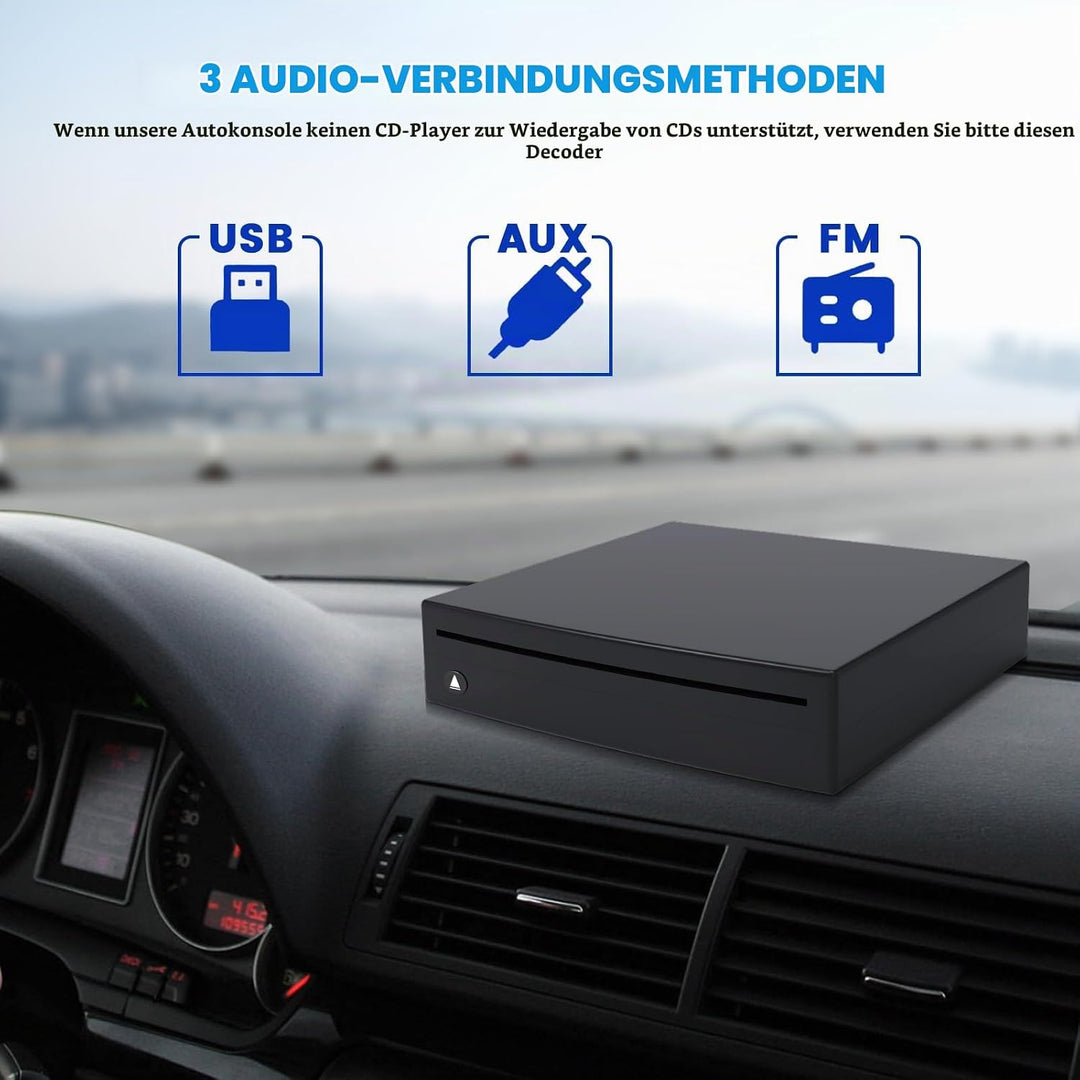 Lnopever CD Player Auto USB Anschluss,USB 2.0-Schnittstelle Autoradio CD/DVD Dish Box Player Externe