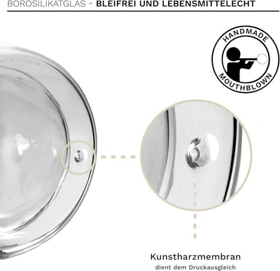 Creano doppelwandige Gläser Hummi, Latte Macchiato, Thermoglas mit Kolibri im 6-er Set, 250 ml, in d