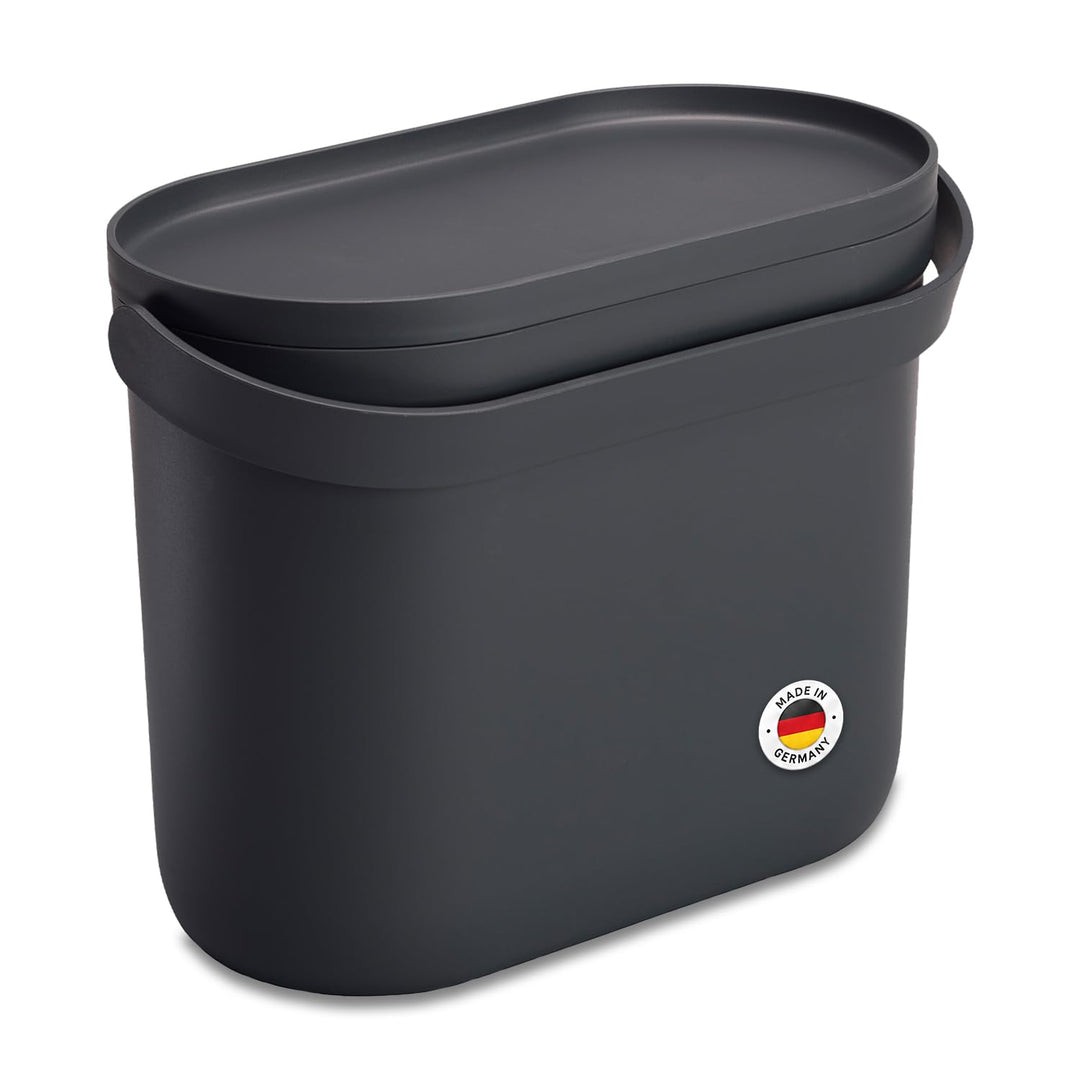 GARANTIA NOVA Biomülleimer 8 Liter Graphite Grey - für klare Küchenordnung auf der Arbeitsplatte - m