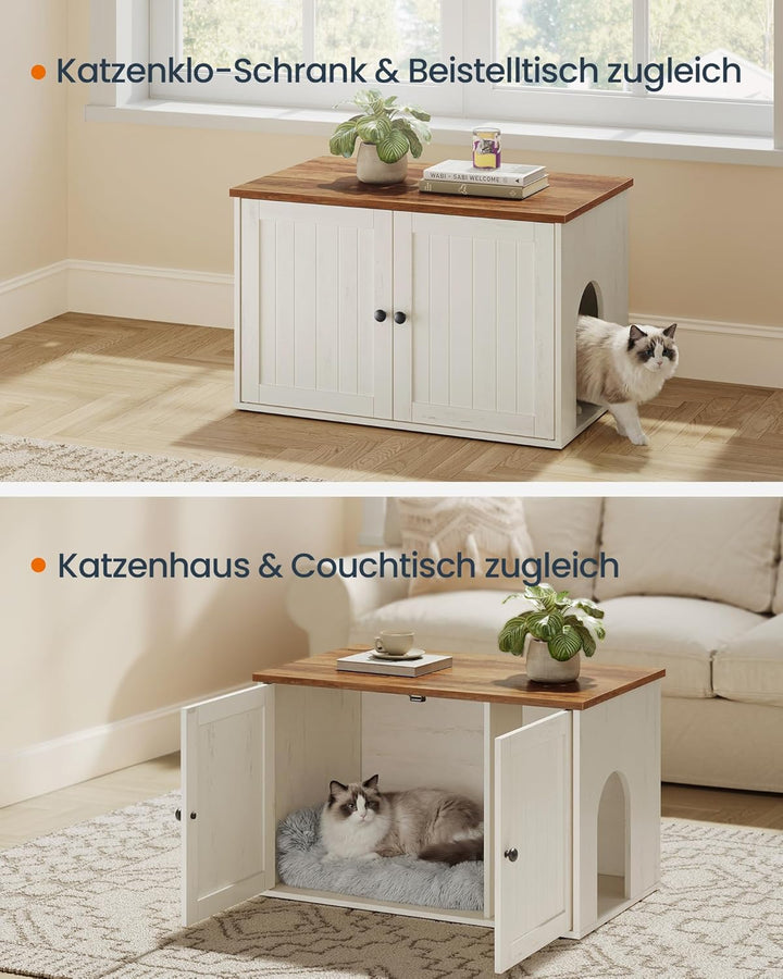 SONGMICS HOME Katzenklo-Schrank, superschnelle werkzeuglose Montage, Toolless-Technologie, Katzentoi