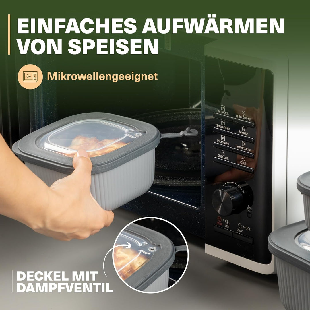 Viwares Frischhaltedosen im 9er Set mit transparentem Ventildeckel, Aufbewahrungsbehälter, Küche, st