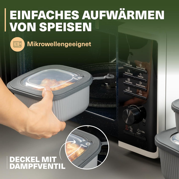 Viwares Frischhaltedosen im 9er Set mit transparentem Ventildeckel, Aufbewahrungsbehälter, Küche, st