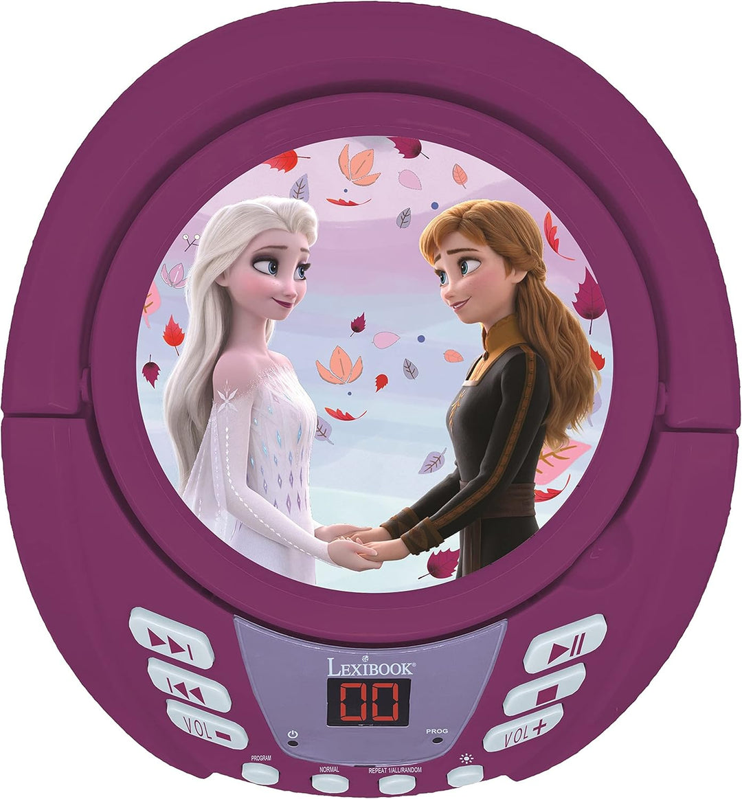 Lexibook, Die Eiskönigin, Bluetooth-CD-Player für Kinder, tragbar, mehrfarbige Lichteffekte, Mikrofo