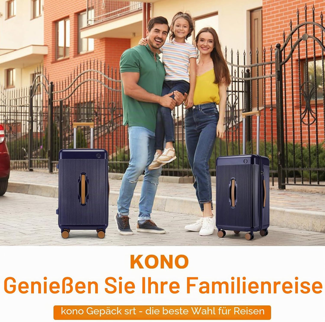 Kono 61 cm grosser Koffer, Leichter ABS+Polycarbonat-Hartschalentrolley, modischer Reise-Check-in-Et
