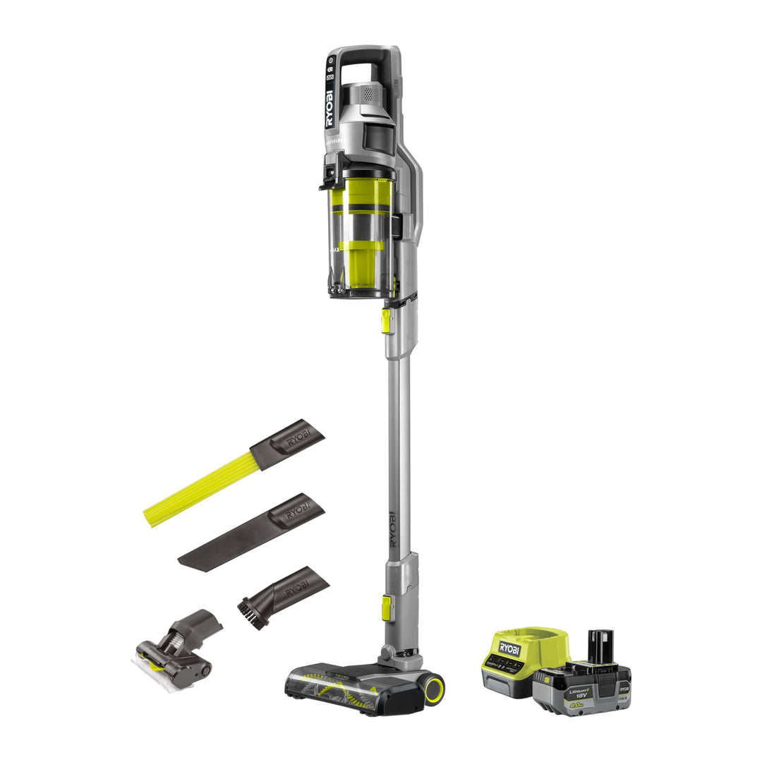 RYOBI 18 V ONE+ Brushless Akku-Staubsauger RSVS18BL-1C40GL, 90 AW Saugleistung, bürstenloser Motor,