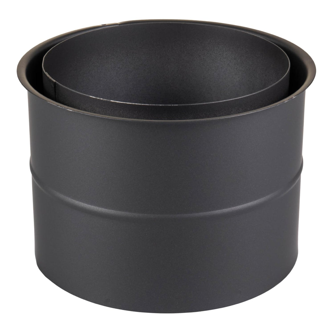 Raik Rauchrohr Doppelwandfutter Ofenrohr 150 mm Schwarz aus Stahl temperaturbeständig bis 600 °C für