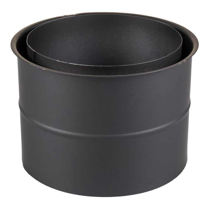 Raik Rauchrohr Doppelwandfutter Ofenrohr 150 mm Schwarz aus Stahl temperaturbeständig bis 600 °C für